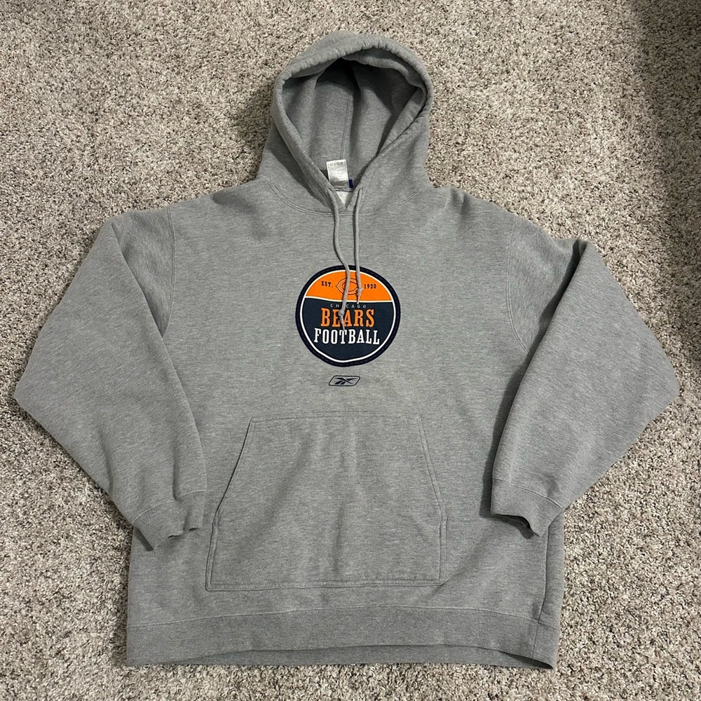 Vintage Reebok Grey Bears Football Men's Hoodie